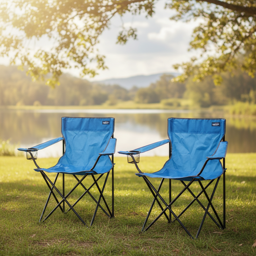 Redcliffs 2er Klappstuhl-Set mit Getränkehalter – Camping & Outdoor