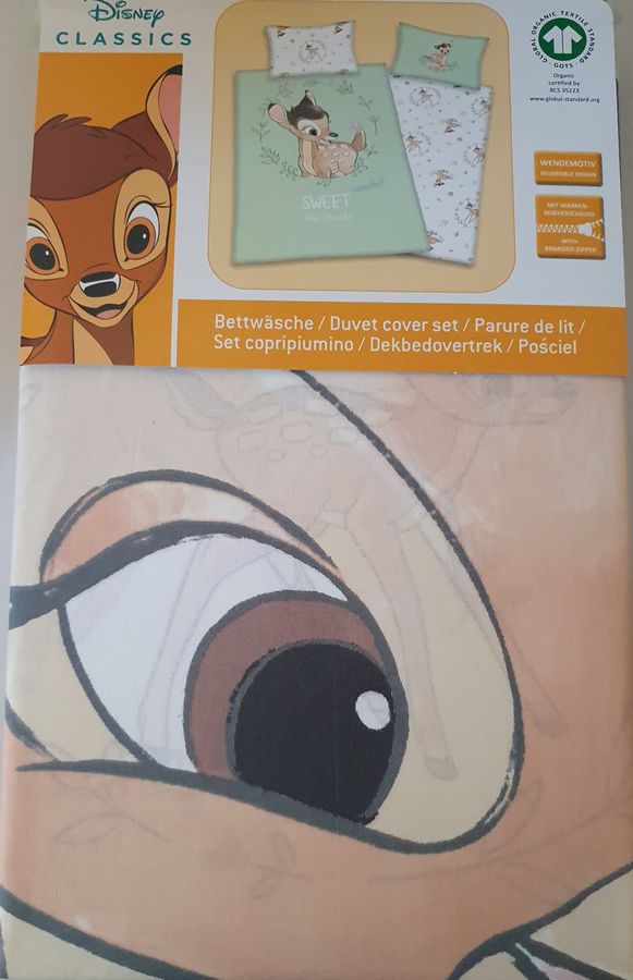 Disney Bambi Wendebettwäsche Kissenbezug 0,65/1,00 Bettbezug 1,60/2,10