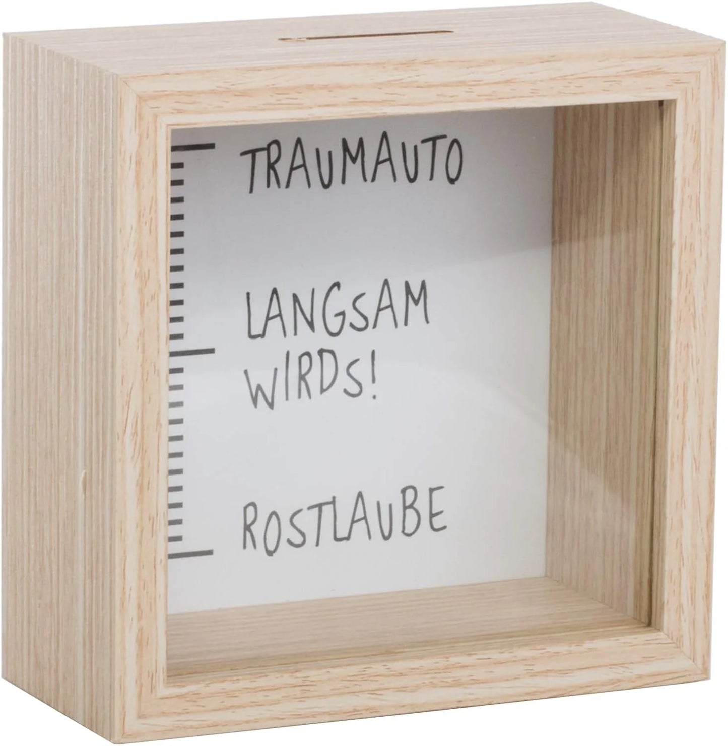 Spardose „Traumauto“ aus MDF – 14,5 × 14,5 × 6,5 cm