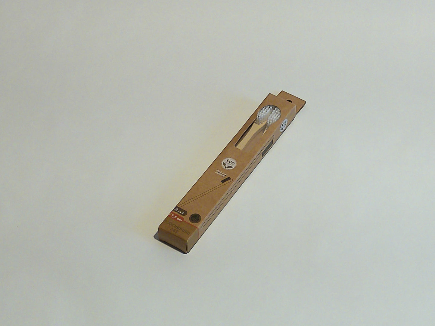 2er Set Zahnbürsten "Bambus" 1,3 cm x 17,5 cm