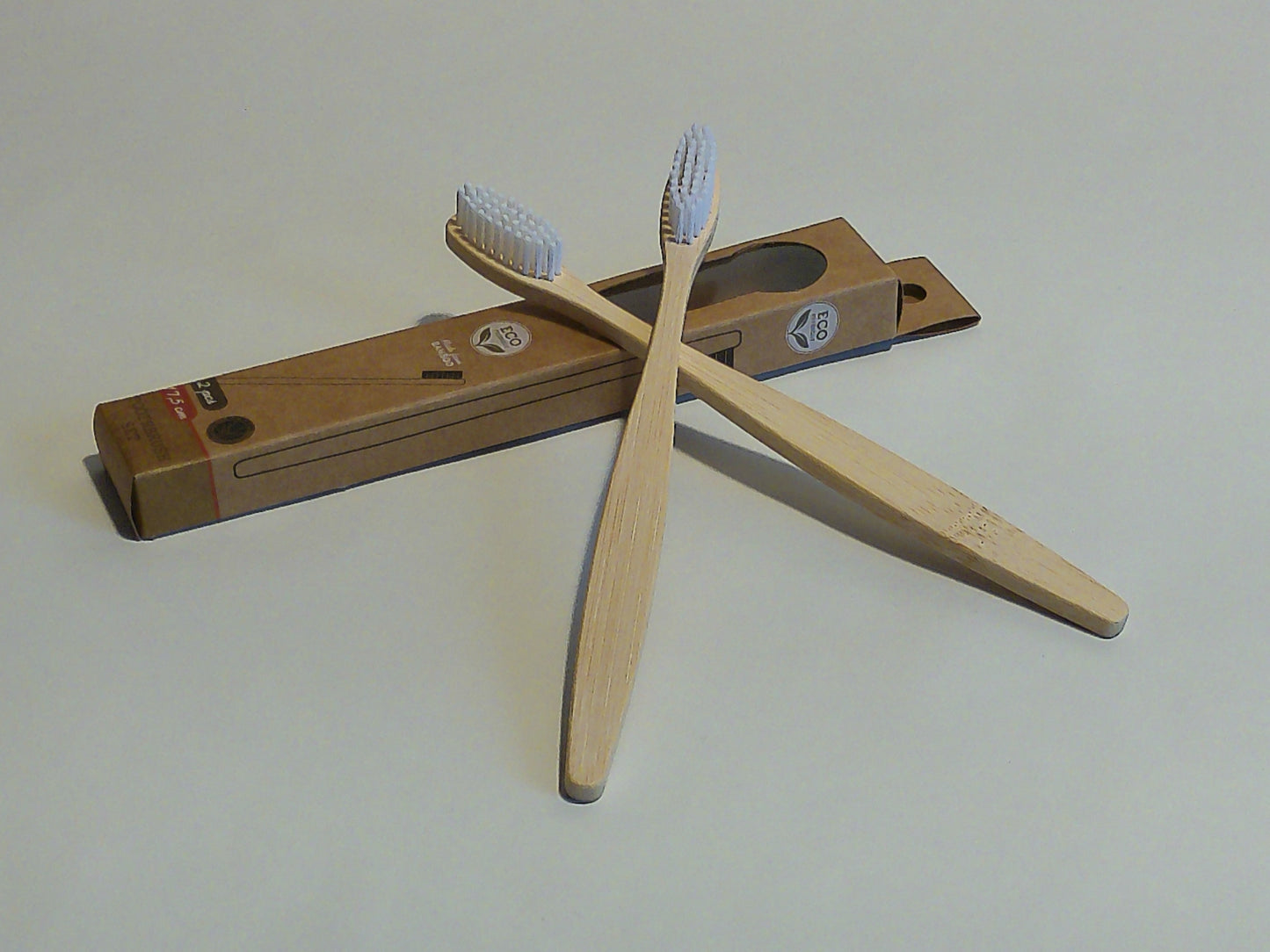 2er Set Zahnbürsten "Bambus" 1,3 cm x 17,5 cm