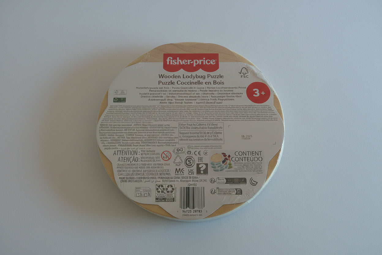 Fisher-Price Holzmarienkäfer Puzzle – Ø 18 cm | FSC-Holz | ab 3 Jahren