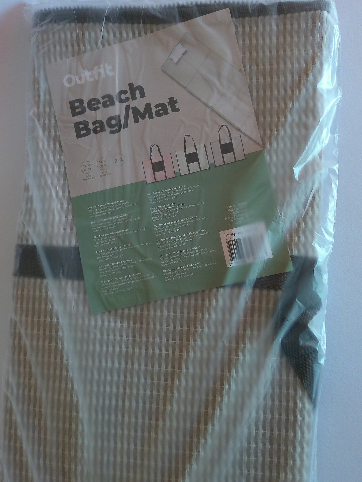 2-in-1 Strandtasche & Strandmatte – 180 x 60 cm, in 3 Farben