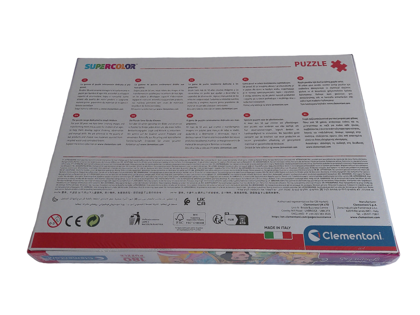 Clementoni Supercolor Puzzle – Disney Princess, 180 Teile (ab 7 Jahren)