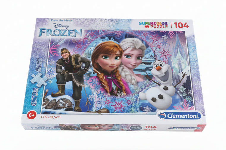 Clementoni Supercolor Puzzle – Disney Frozen, 104 Teile mit Glitter (ab 6 Jahren)