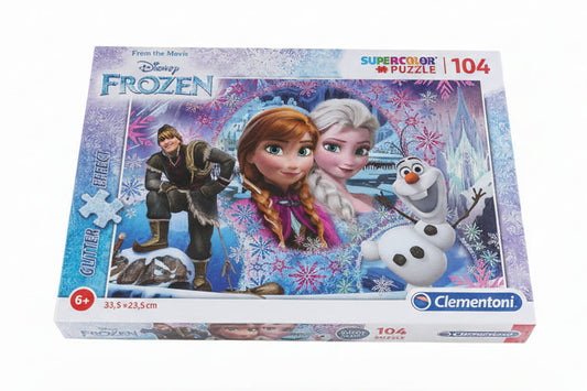 Clementoni Supercolor Puzzle – Disney Frozen, 104 Teile mit Glitter (ab 6 Jahren)
