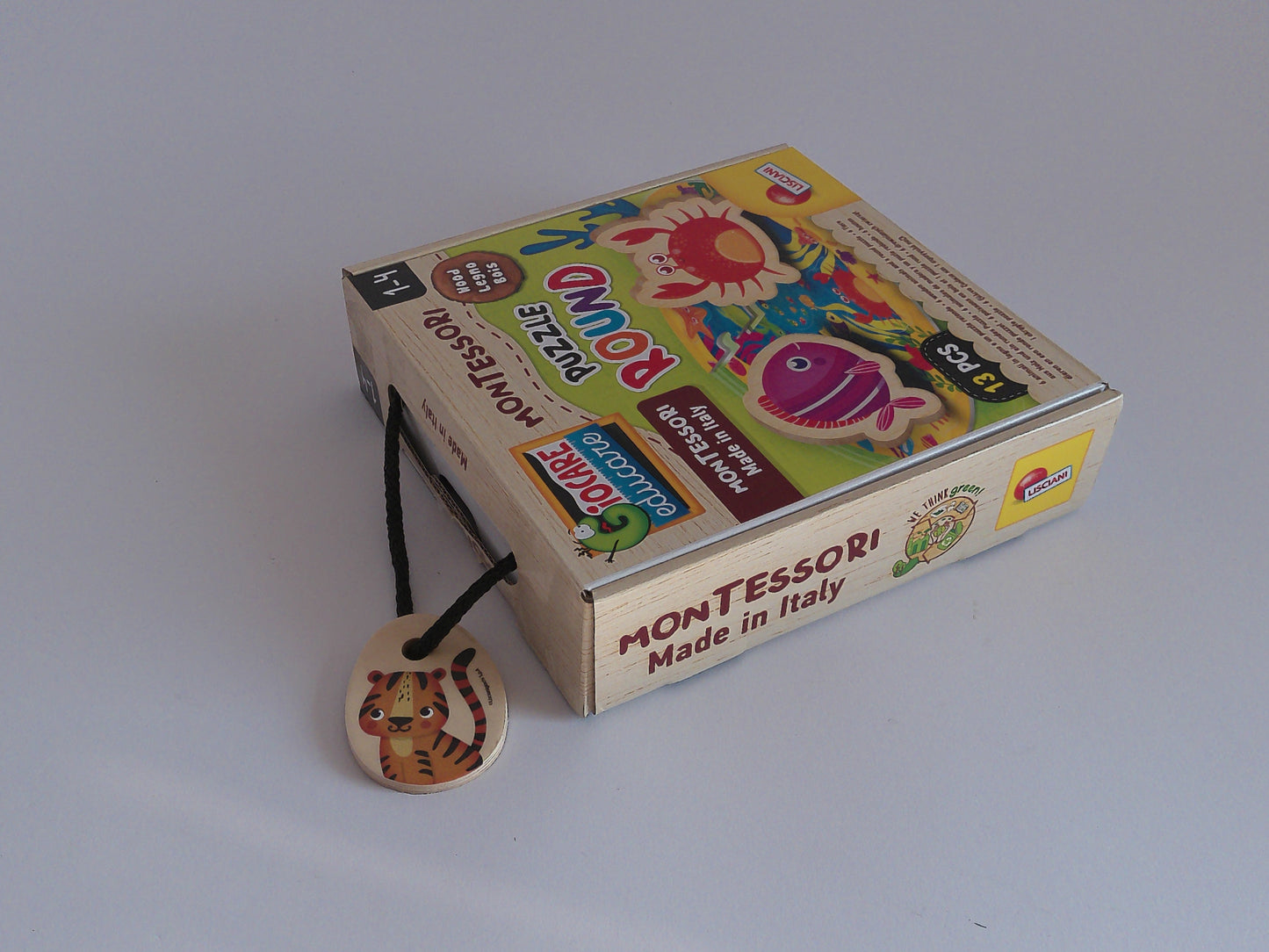 Lisciani Montessori Holzpuzzle – Puzzle-Round Meerestiere, 13 Teile (1–4 Jahre)