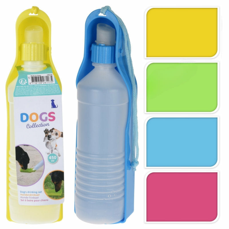 Hundetrinkflasche 450 ml – Praktische Wasserflasche für Hunde, 4 Farben