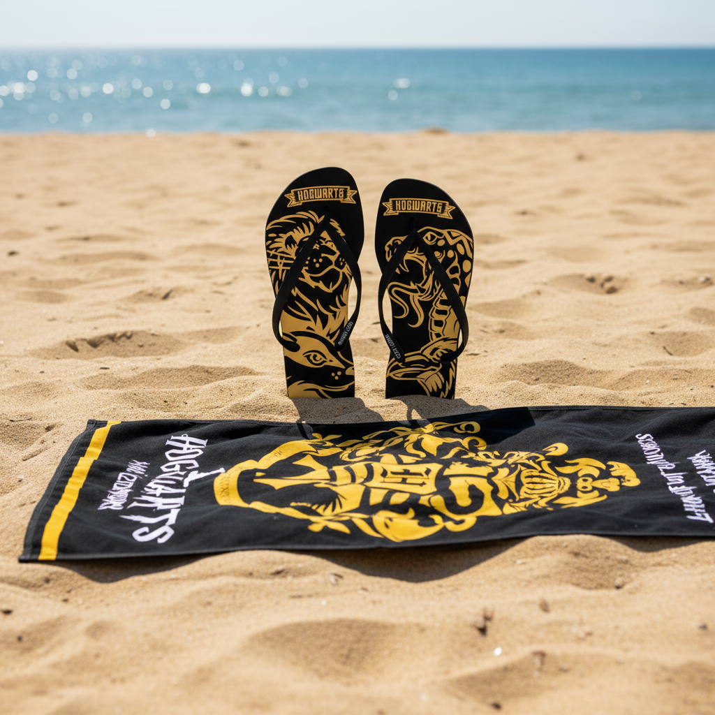 Harry Potter Flip Flops und Badetuch Herren Strand-Set
