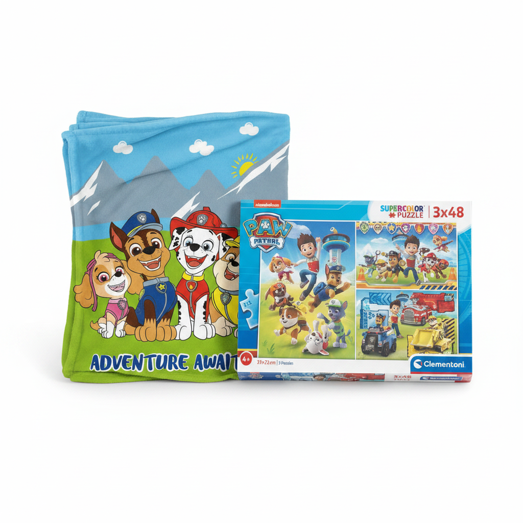 Paw Patrol Starter-Set – Vliesdecke & Puzzle 3x48 Teile als Bundle