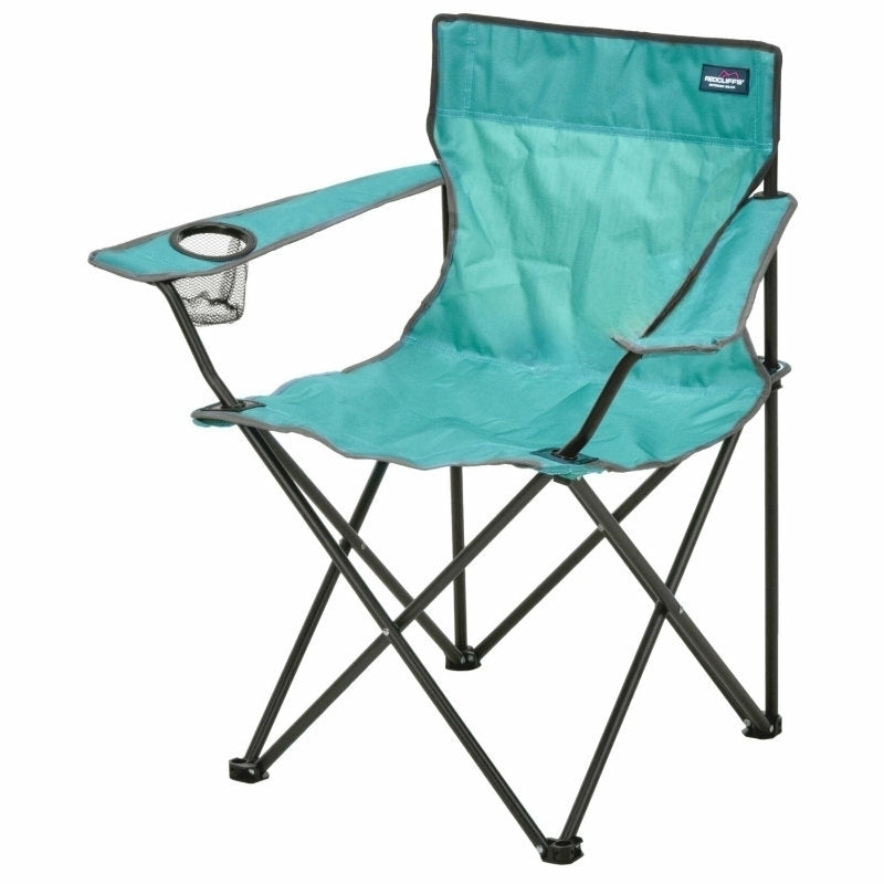 Redcliffs Klappstuhl mit Getränkehalter – Campingstuhl für Outdoor, Angeln & Festival | Blau, Rot oder Grün