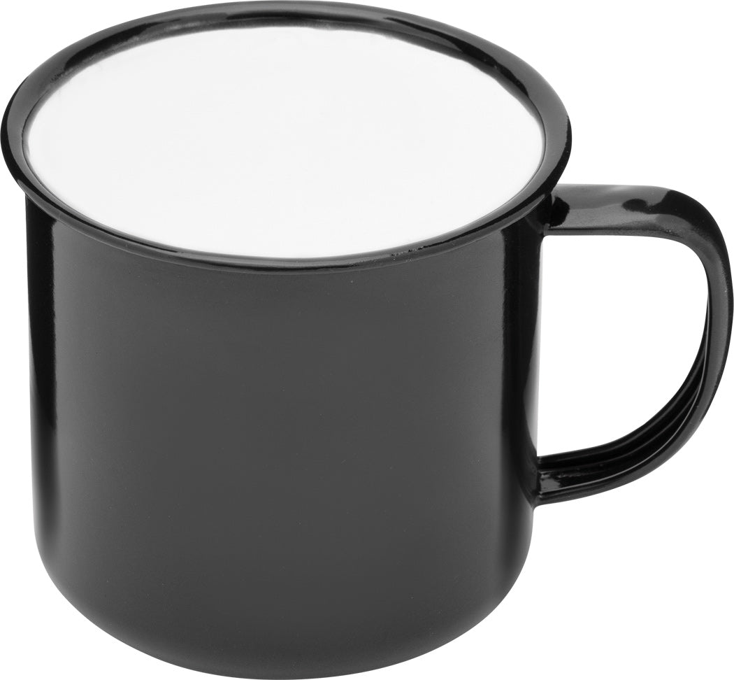 RETRO-Emaille Kaffeebecher 350 ml, 8,0 cm x 8,0 cm Farbe schwarz