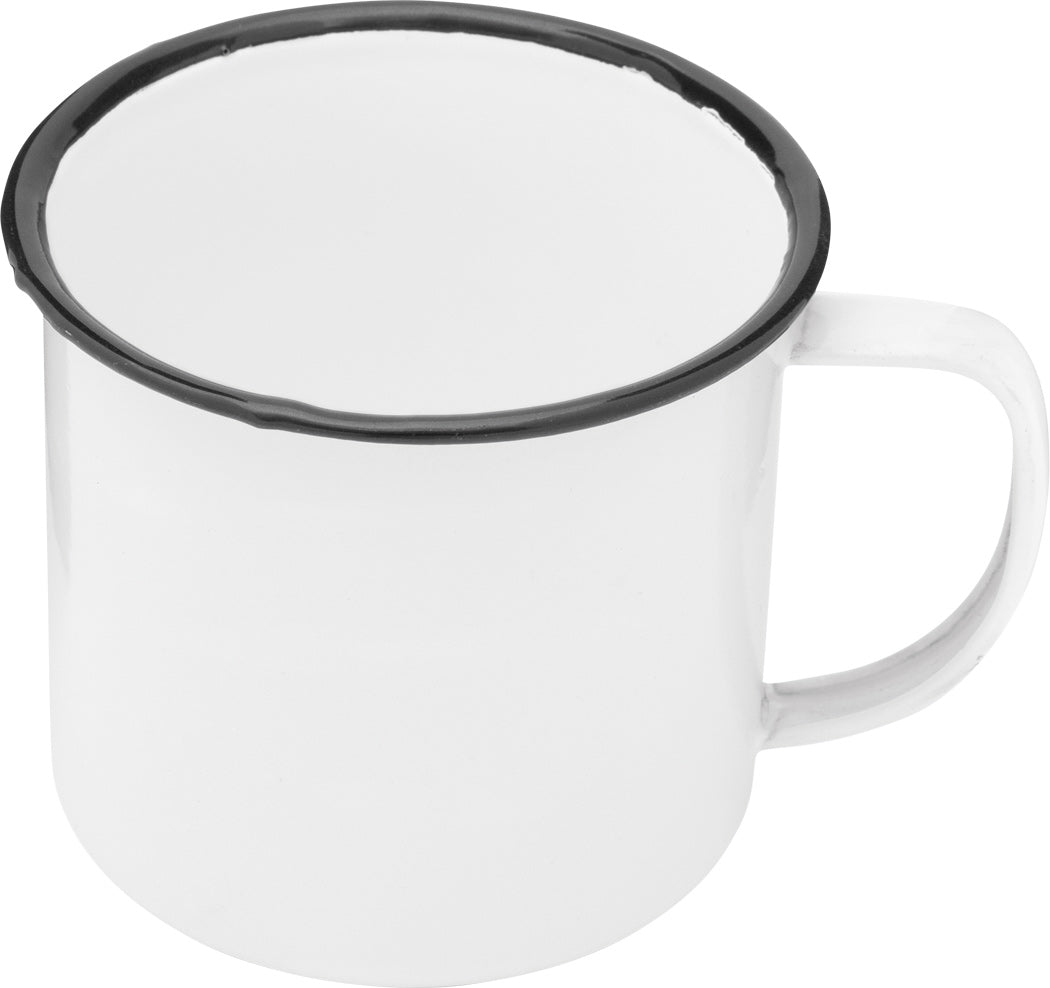 RETRO-Emaille Kaffeebecher 350 ml, 8,0 cm x 8,0 cm Farbe weiß